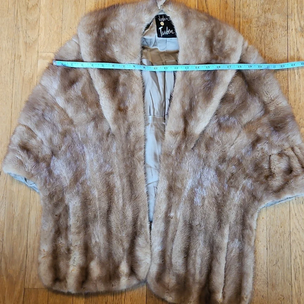 Vintage real mink cape wrap with pockets M/L